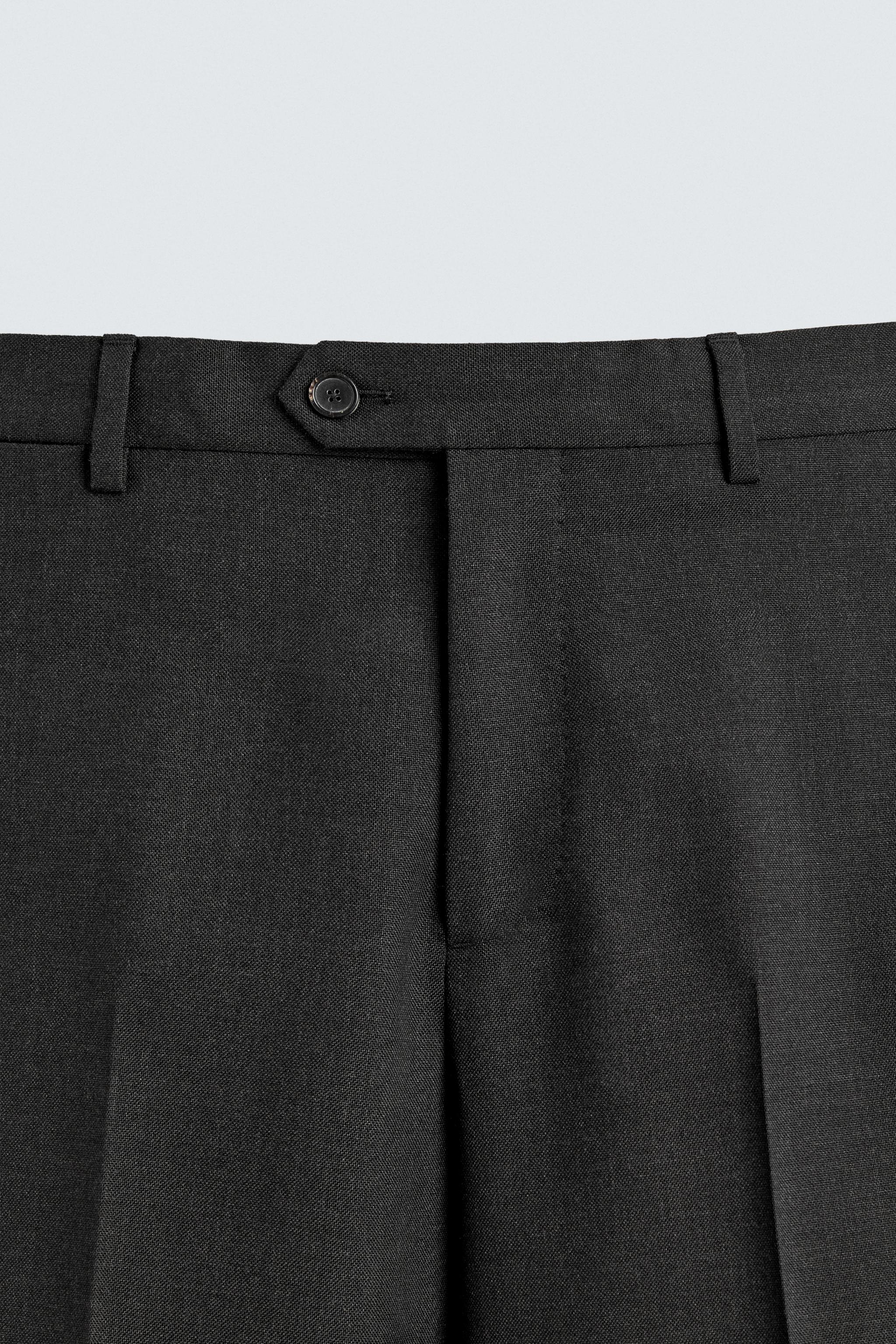 100% WOOL REGULAR FIT SUIT PANTS