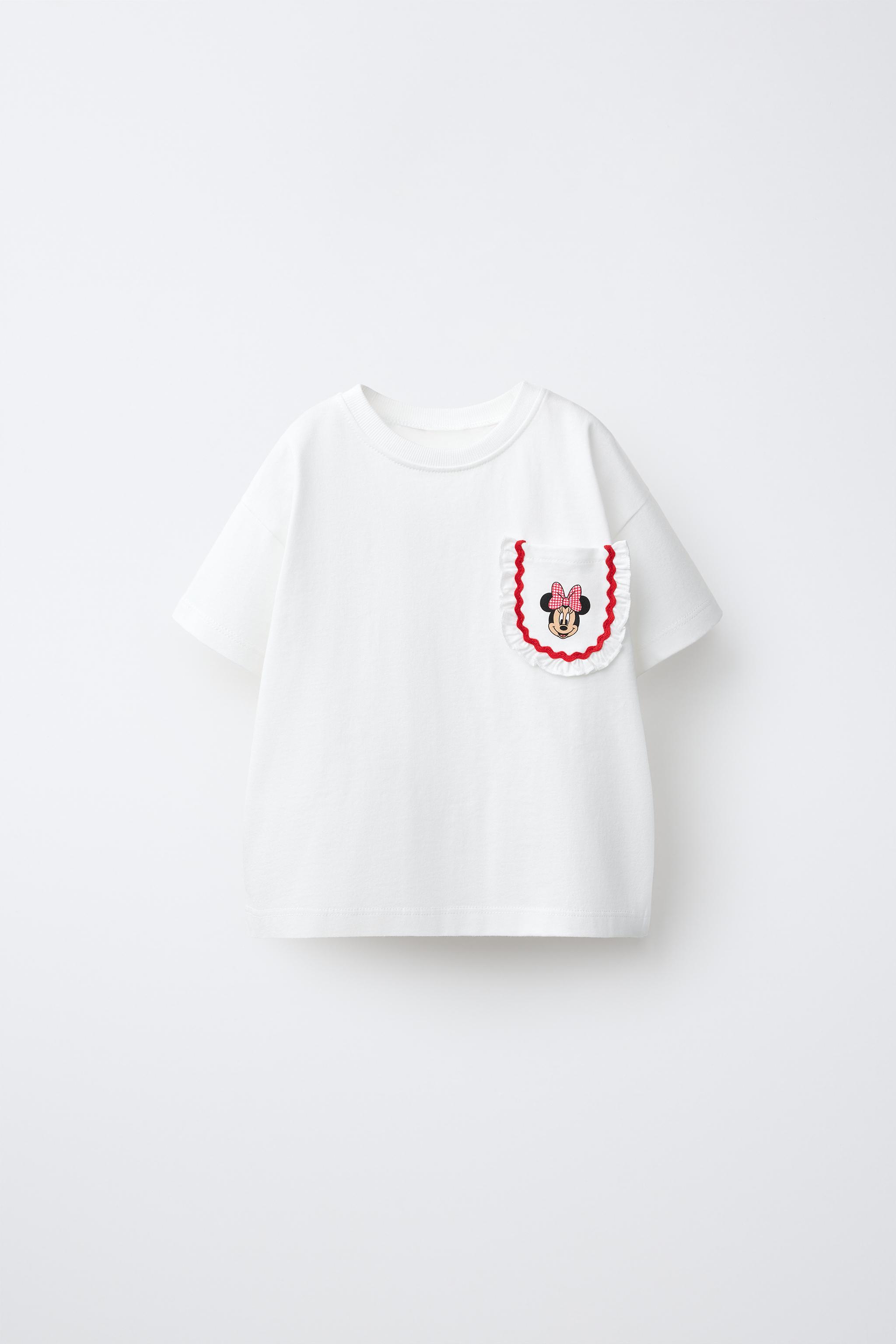 Детские футболки Zara MINNIE MOUSE © DISNEY RICKRACK POCKET T-SHIRT