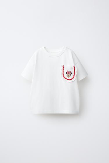 MINNIE MOUSE © DISNEY RIC-RAC POCKET T-SHIRT - White by Zara - Image 0