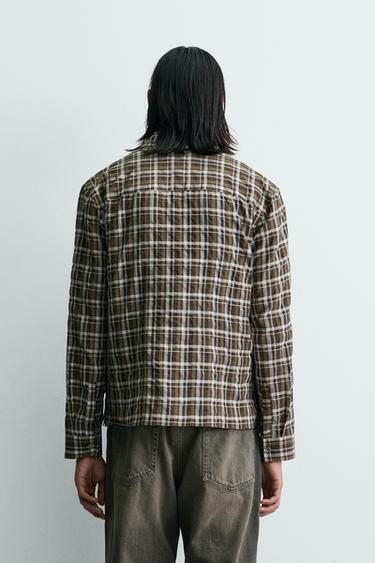 RELAXED FIT CHECK SHIRT - camel by Zara - Image 2