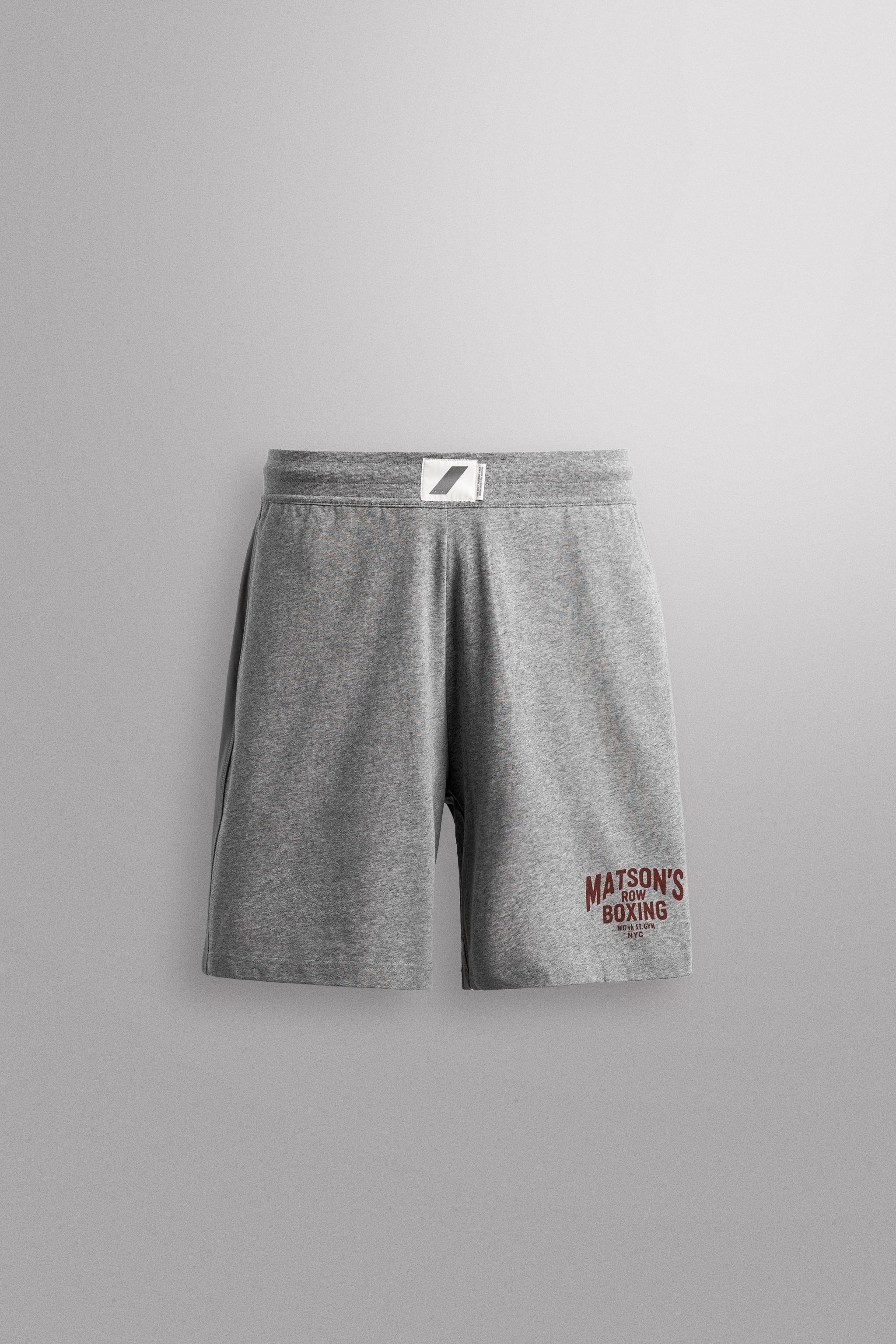 EMBROIDERED BAND SHORTS - Gray marl | ZARA Canada