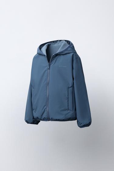 REVERSIBLE NYLON FLEECE JACKET - Navy blue by Zara