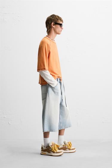CONTRAST KNIT T-SHIRT - Orange by Zara - Image 3