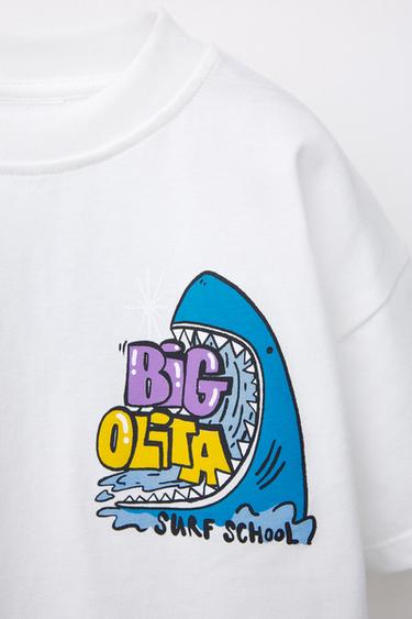 SHARK PRINT T-SHIRT - Oyster-white by Zara - Image 2