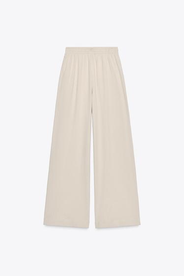 PANTALON DROIT RUSTIQUE - Sable de Zara