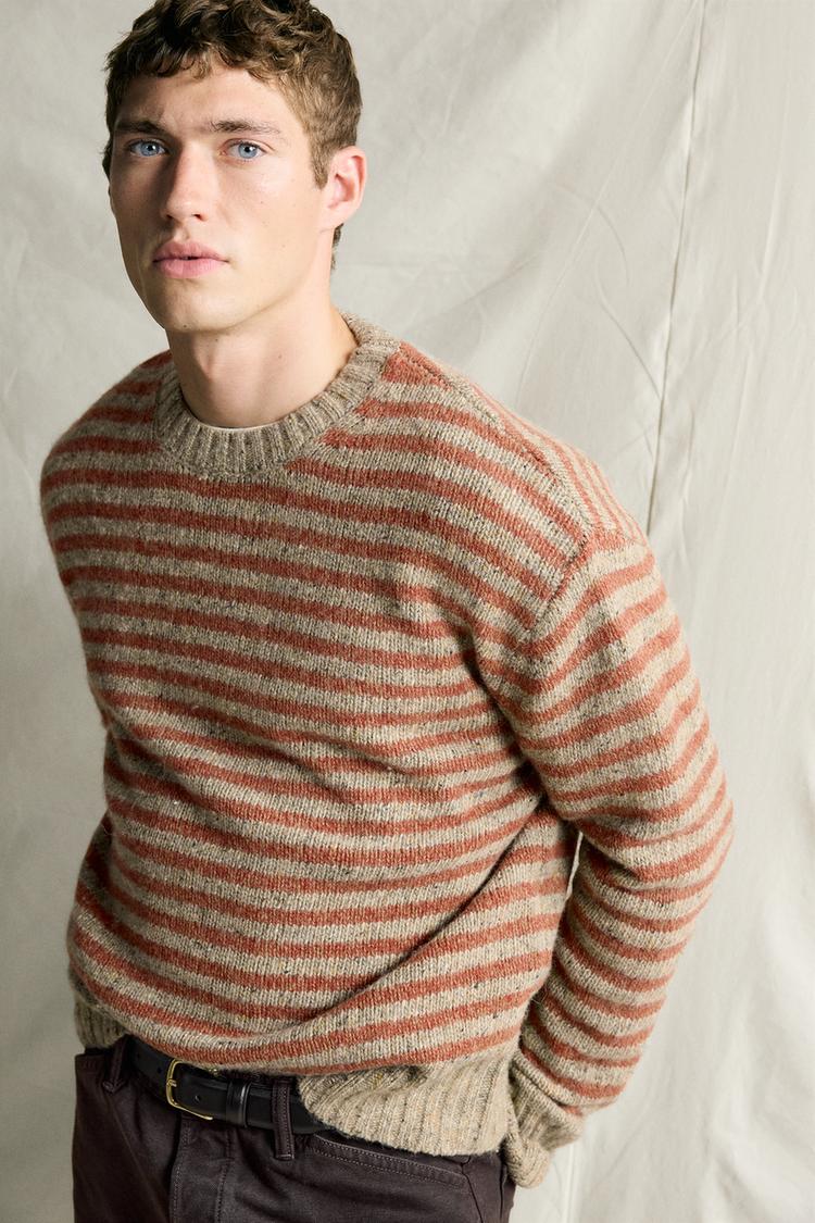 FLECKED STRIPED JACQUARD JUMPER