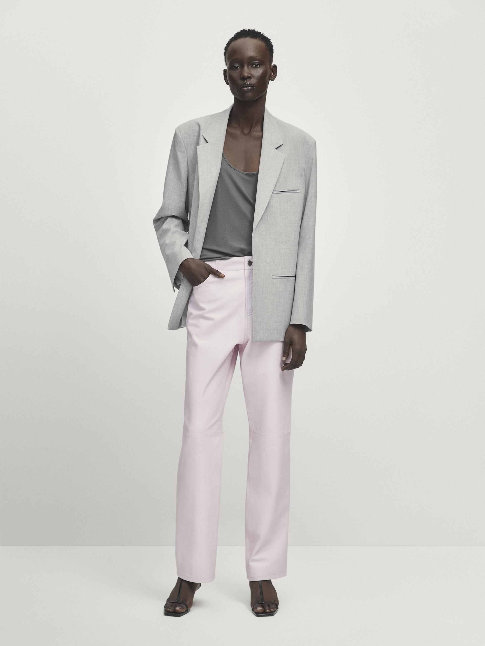 Nappa leather trousers - Studio - Pink