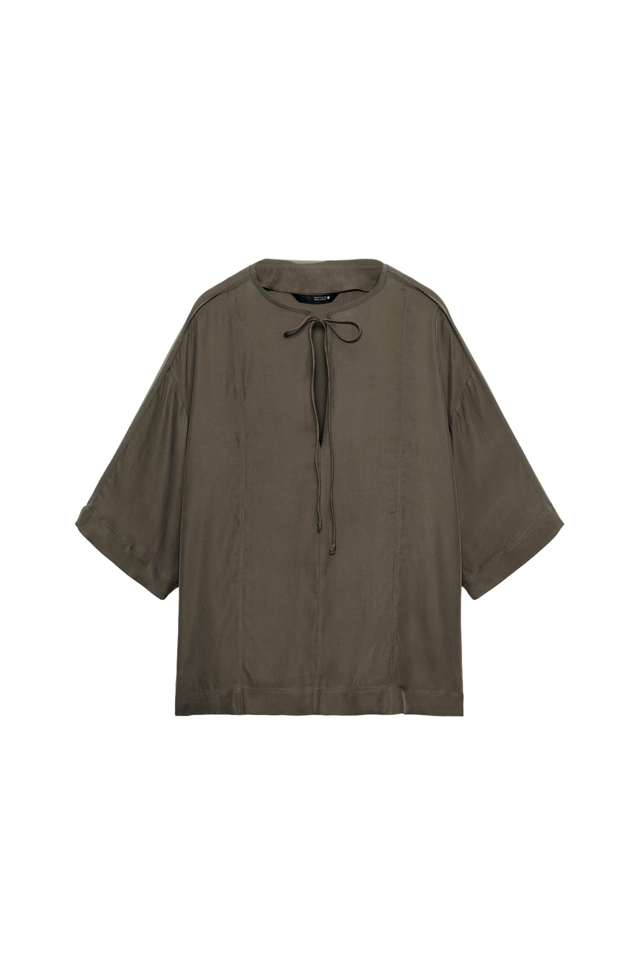 BAĞCIKLI DÖKÜMLÜ BLUZ ZW COLLECTION