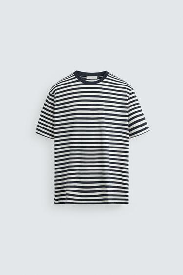 ΒΑΣΙΚΗ ΜΠΛΟΥΖΑ MEDIUM WEIGHT - Εκρού / Θαλασσί του Zara