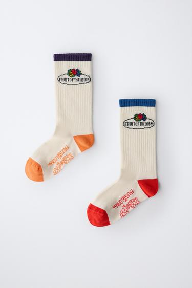2-PACK OF MID-CALF FRUIT OF THE LOOM™ SOCKS - Ecru by Zara