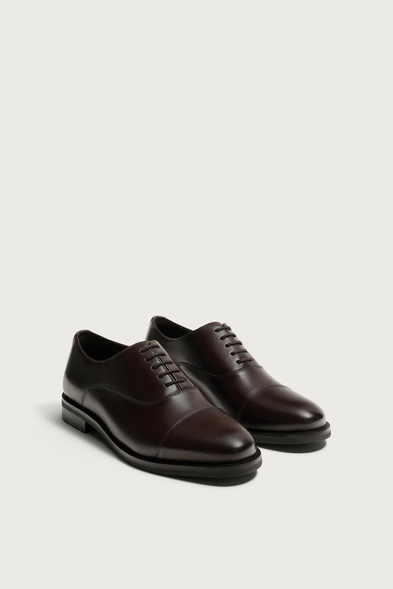 LEATHER DRESS SHOES — Brown