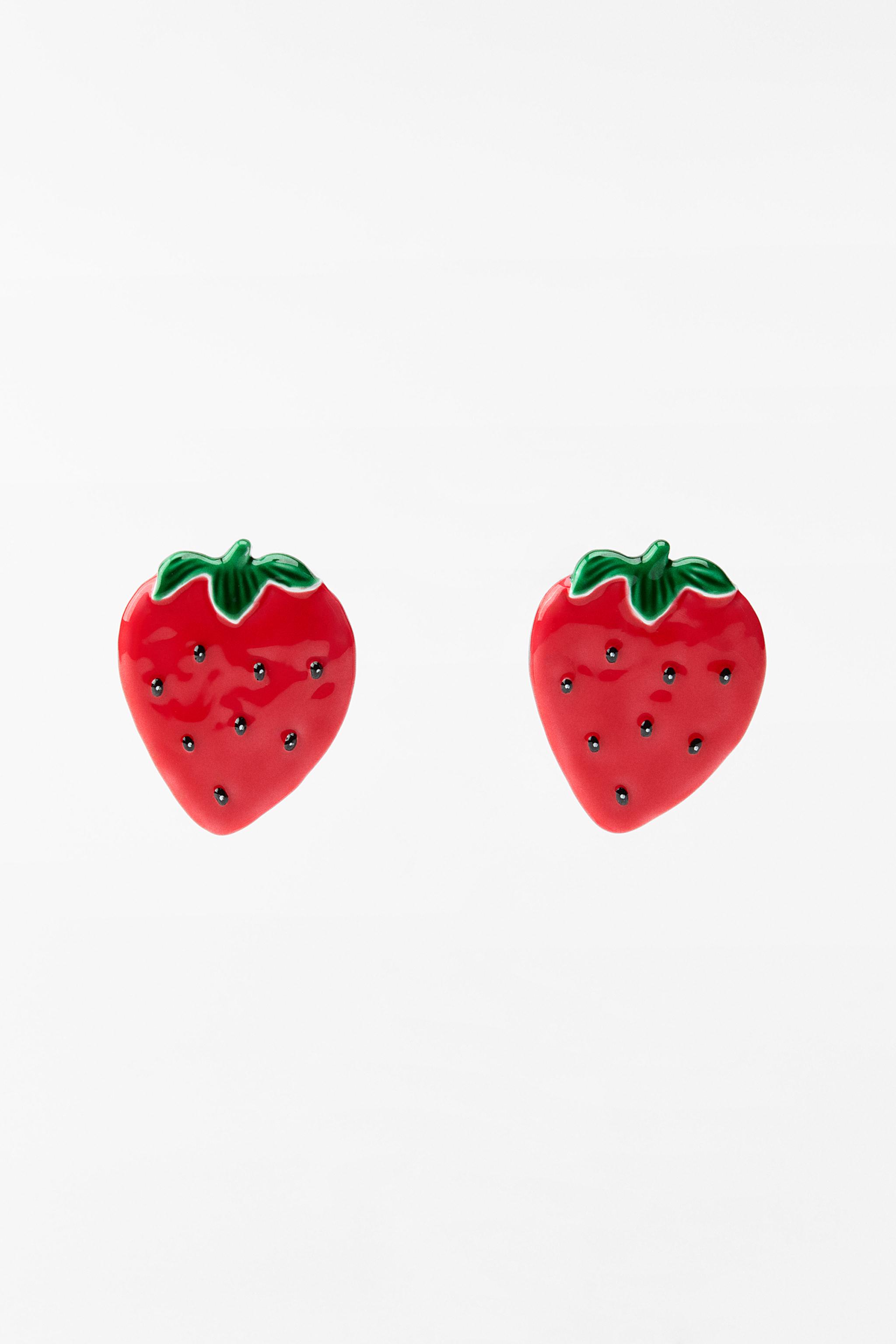 Zara strawberry earrings discount