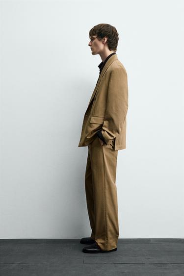 PANTALON DE COSTUME À PLIS ÉDITION LIMITÉE - Marron clair de Zara - Image 3