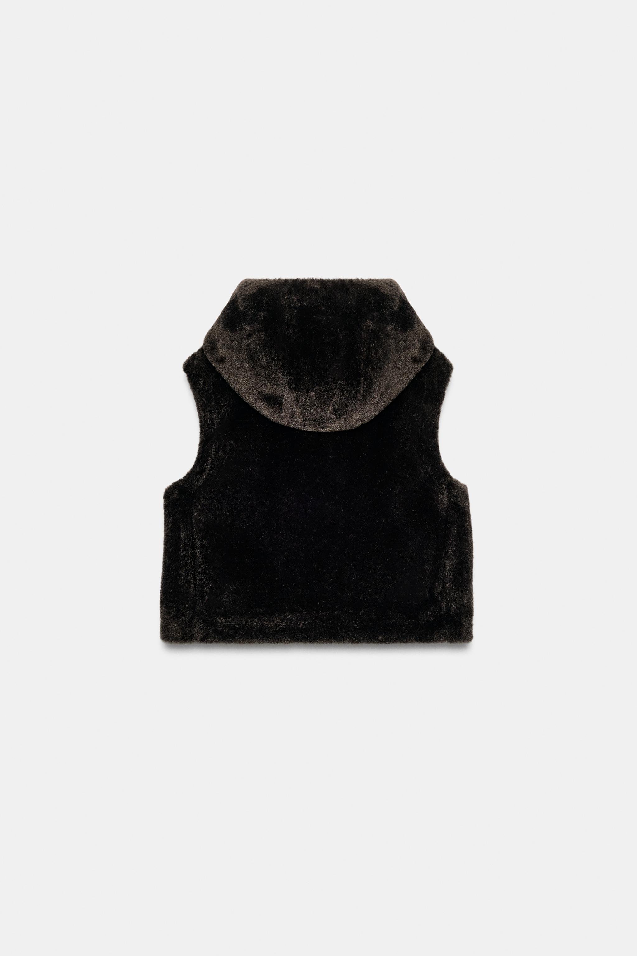 FAUX FUR WAISTCOAT WITH FIREMAN CLASPS - Brown | ZARA South Africa