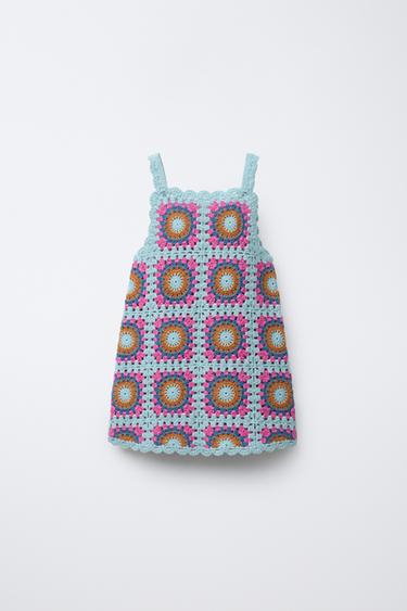 CROCHET KNIT DRESS - Multicoloured by Zara