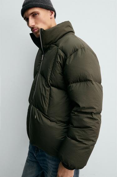 BLOUSON DOUDOUNE 100 % PLUMES - Vert moyen de Zara - Image 5