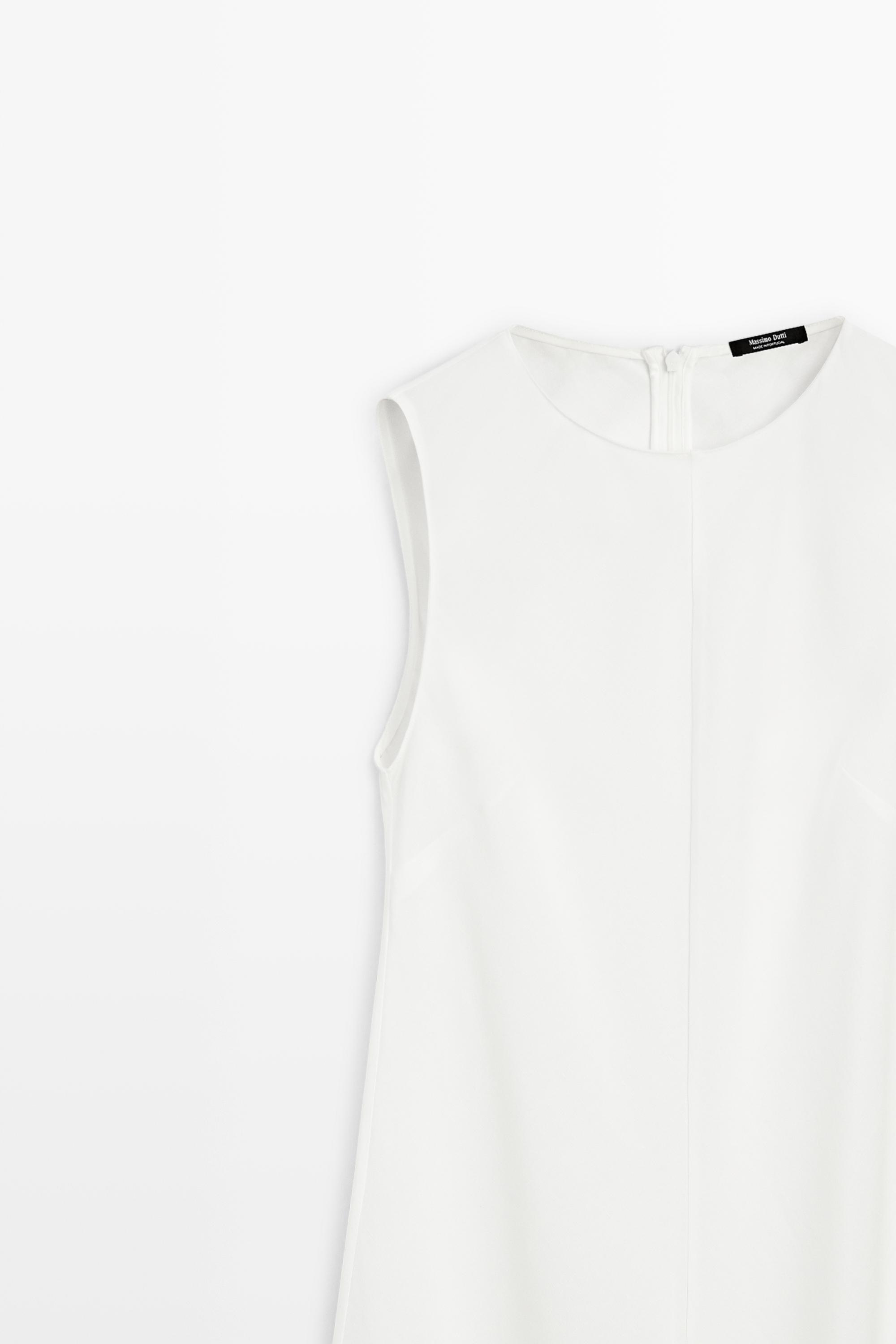 Flowing linen midi dress — White