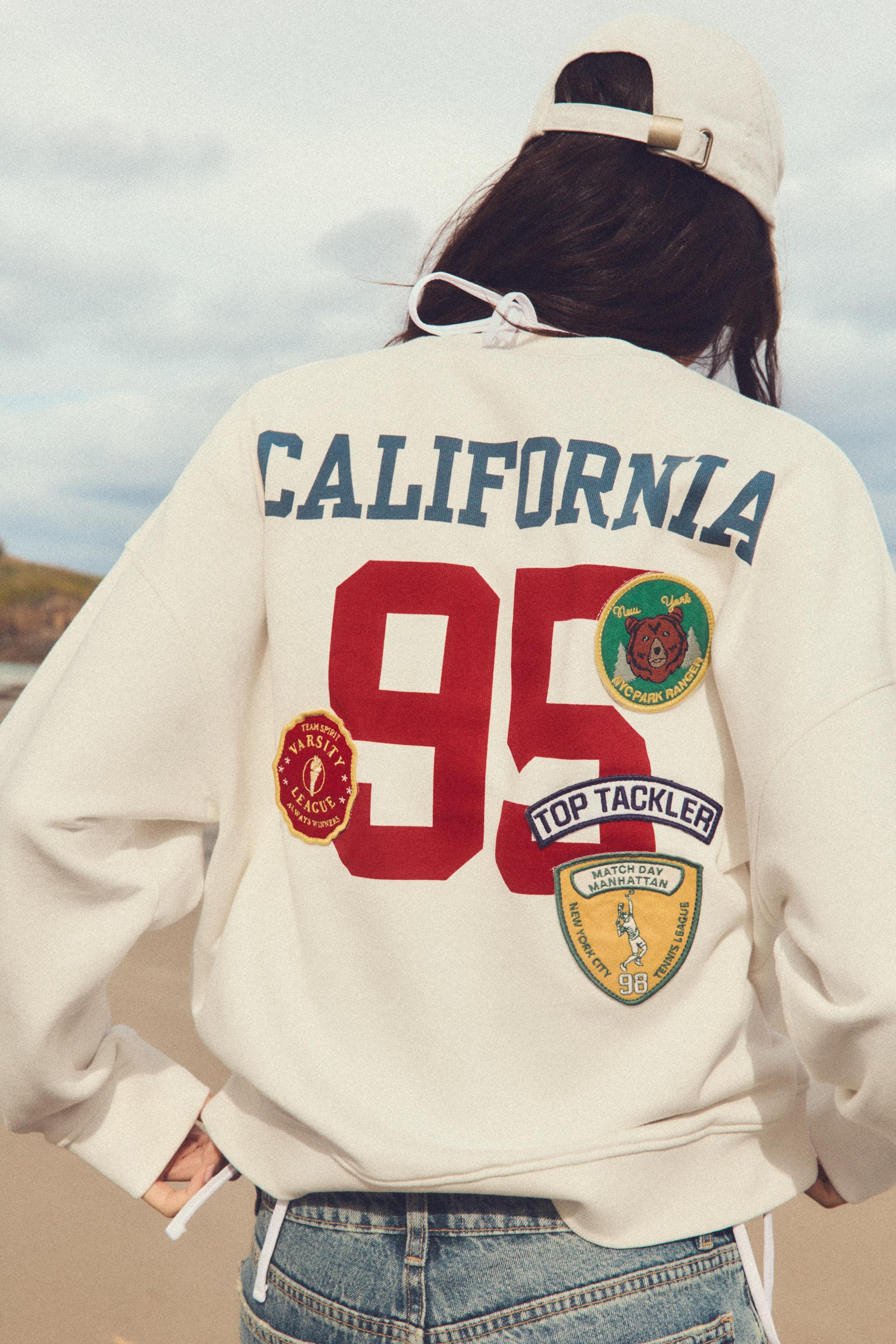 SWEATSHIRT WITH PATCHES - White | ZARA United States
