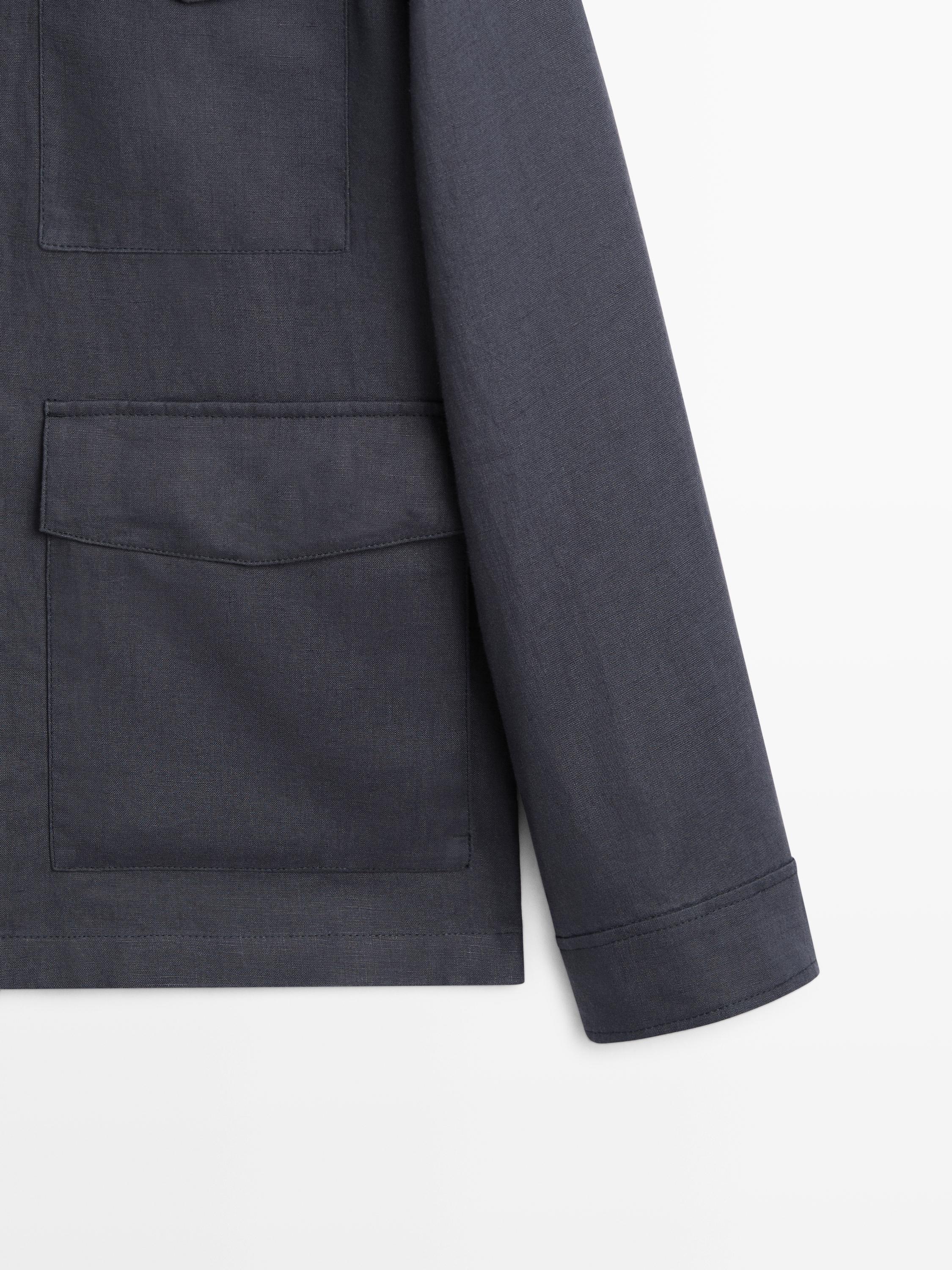 Lightweight linen jacket with pockets