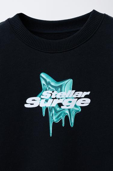 SWEAT À IMPRIMÉ ÉTOILE - Noir de Zara - Image 2