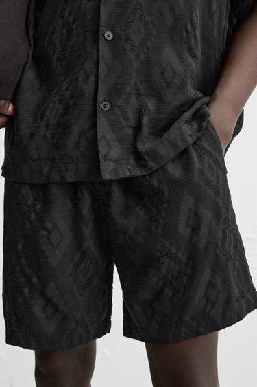 GEOMETRIC PRINT JACQUARD BERMUDA SHORTS - Black by Zara - Image 5