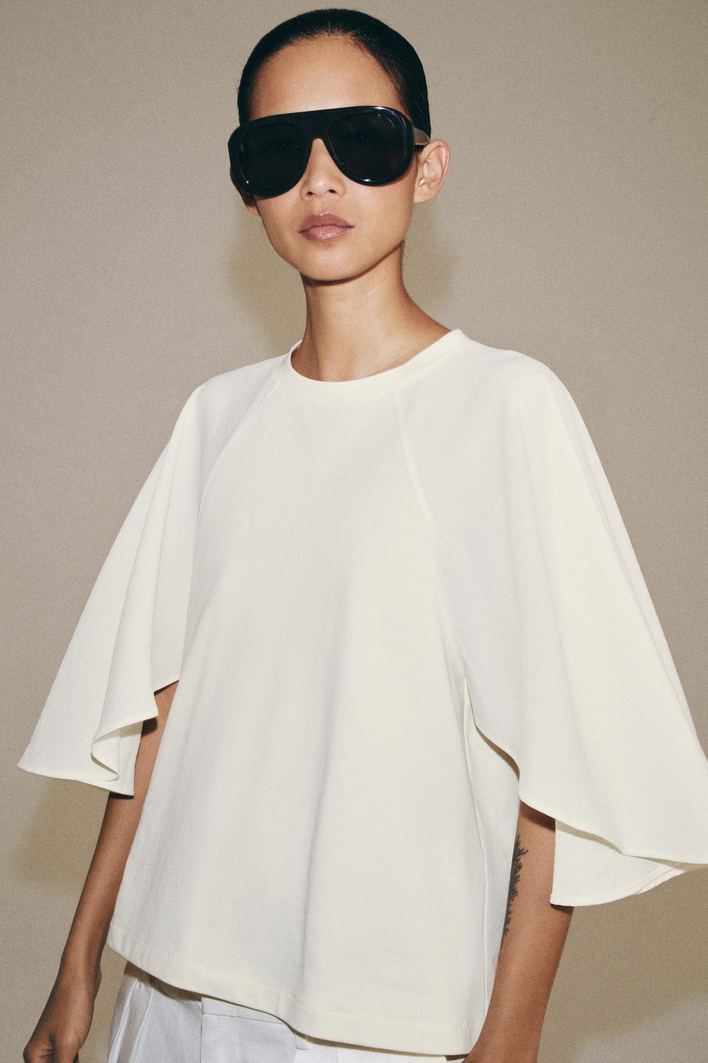 CAPE SLEEVE COMBINED T-SHIRT