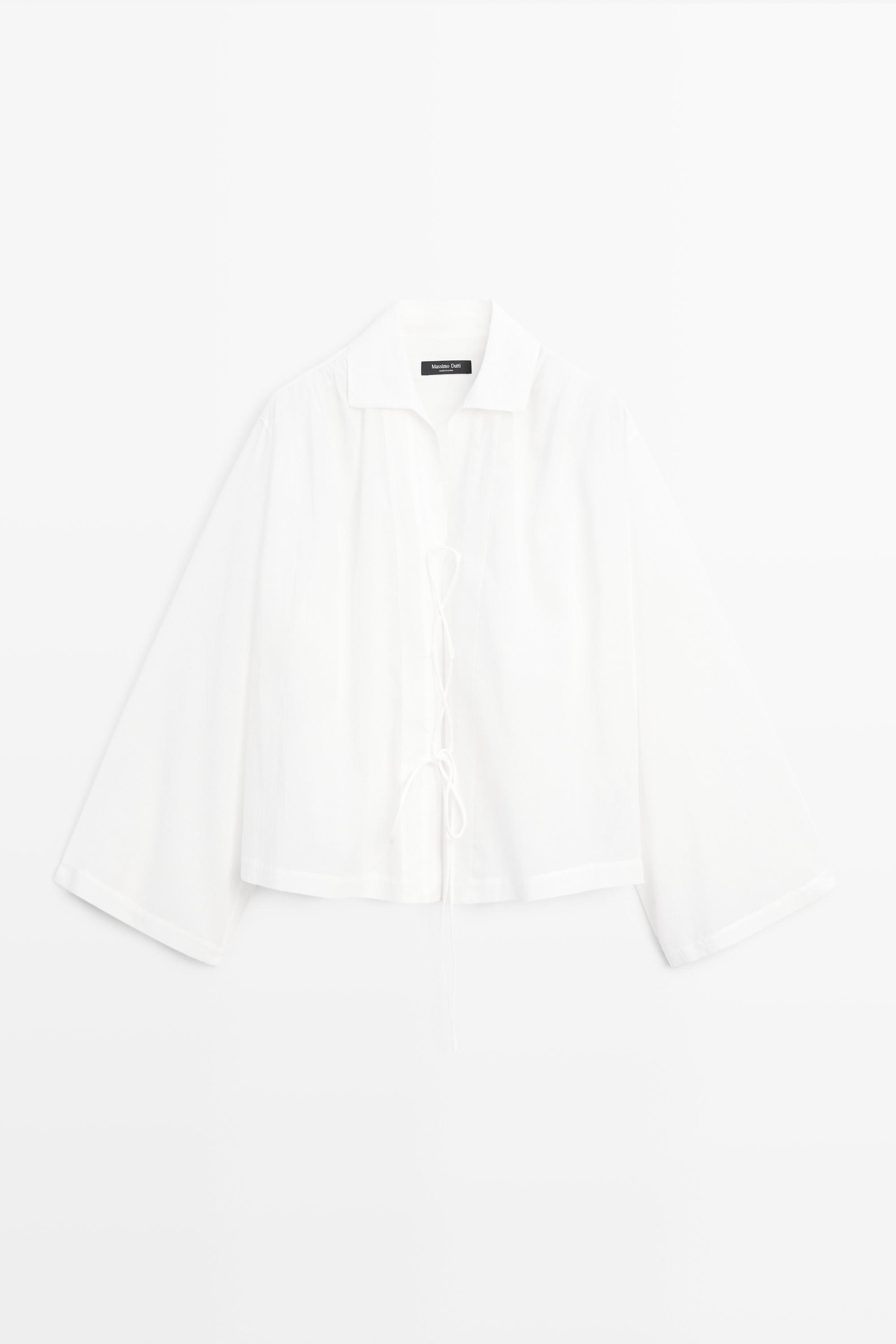 100% cotton shirt with fastening detail