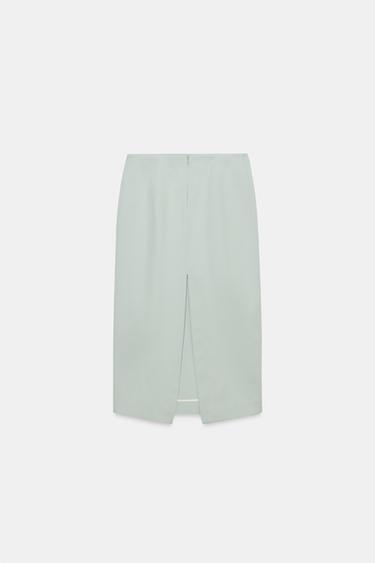 JUPE MIDI OUVERTURE ZW COLLECTION - Gris de Zara - Image 6