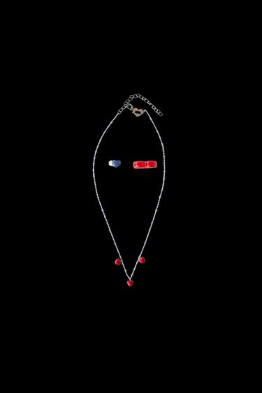 SET MIT HALSKETTE UND ZWEI HERZRINGEN - Rot von Zara