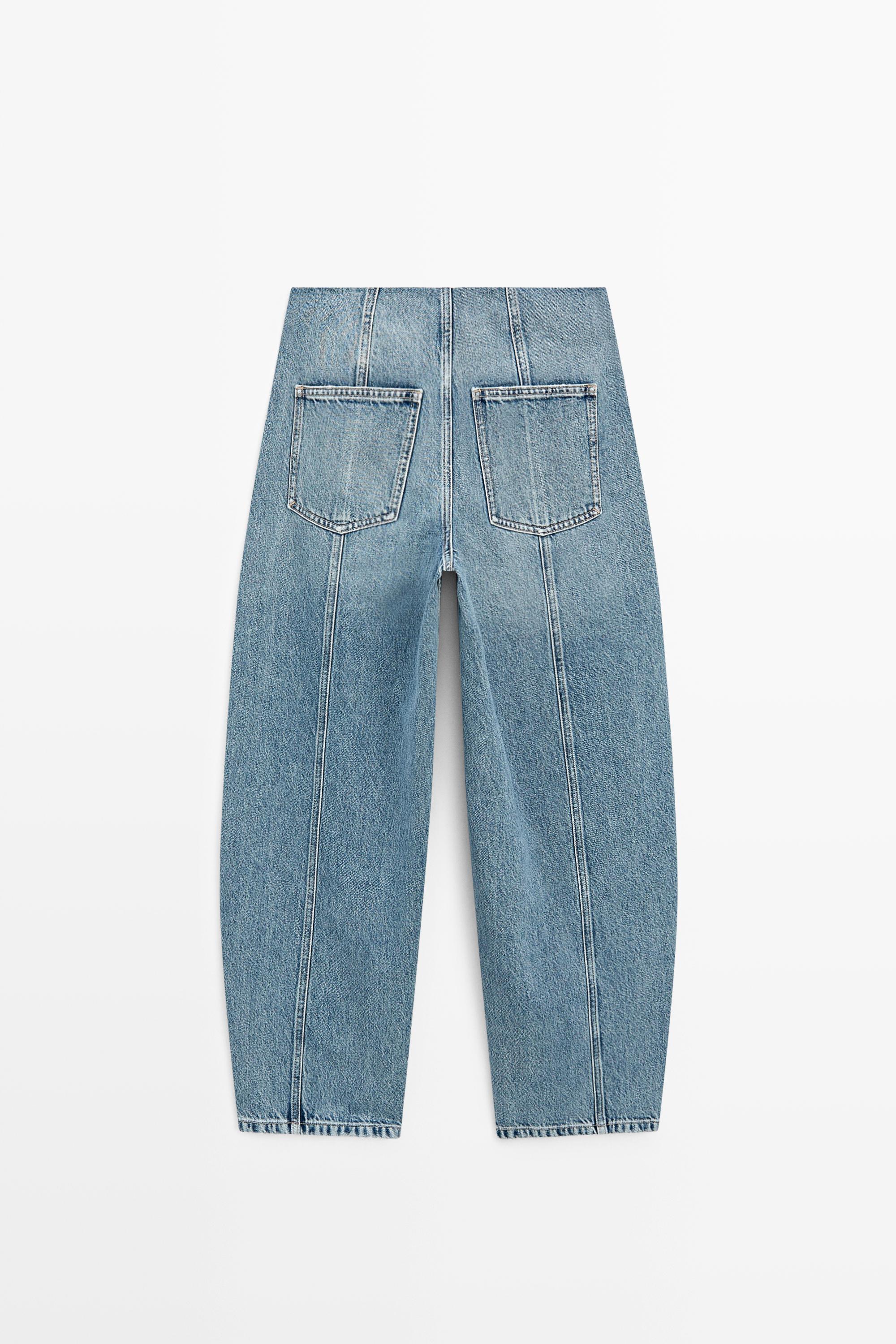 Barrel fit jeans with seam details
