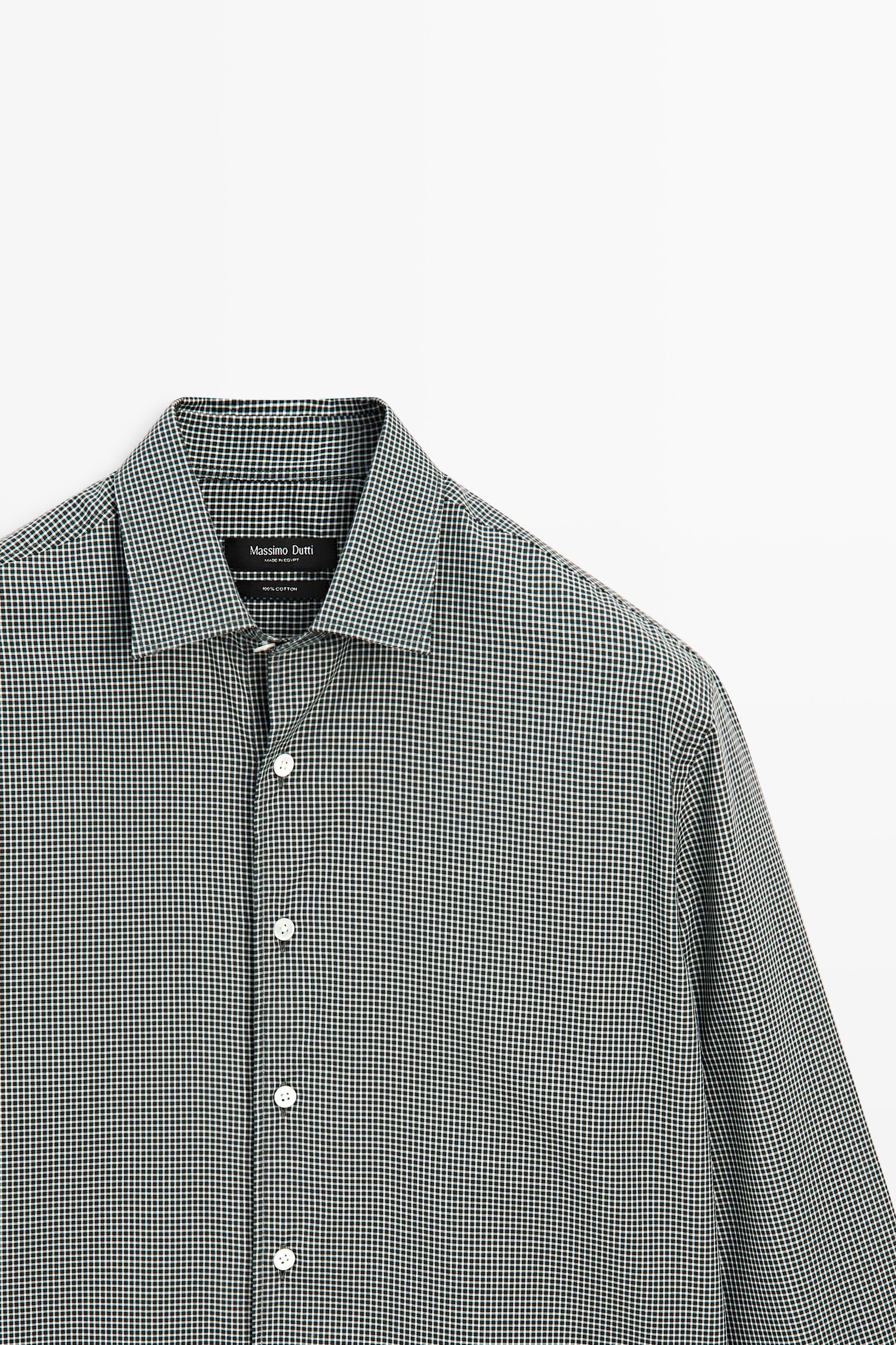 100% cotton check regular fit shirt