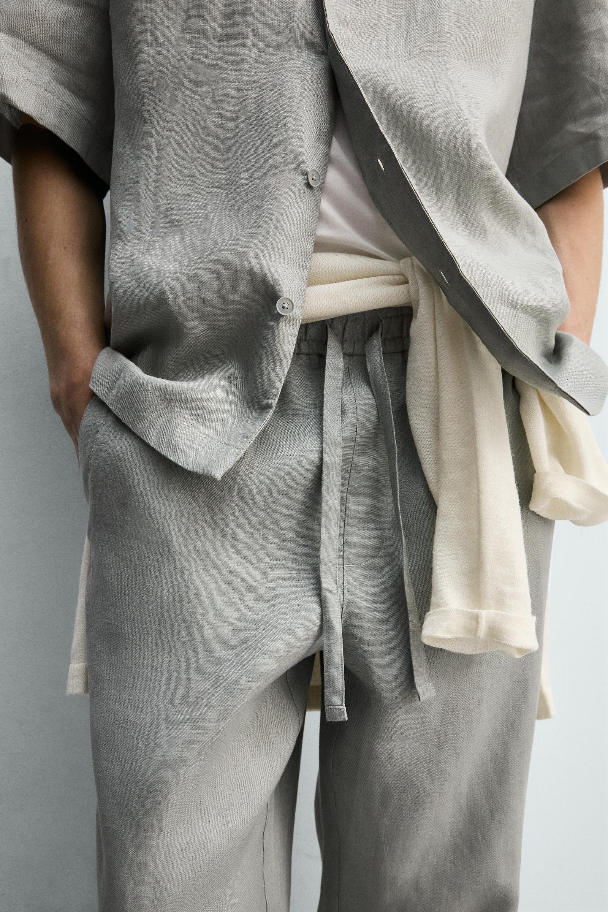 RELAXED FIT 100% LINEN PANTS