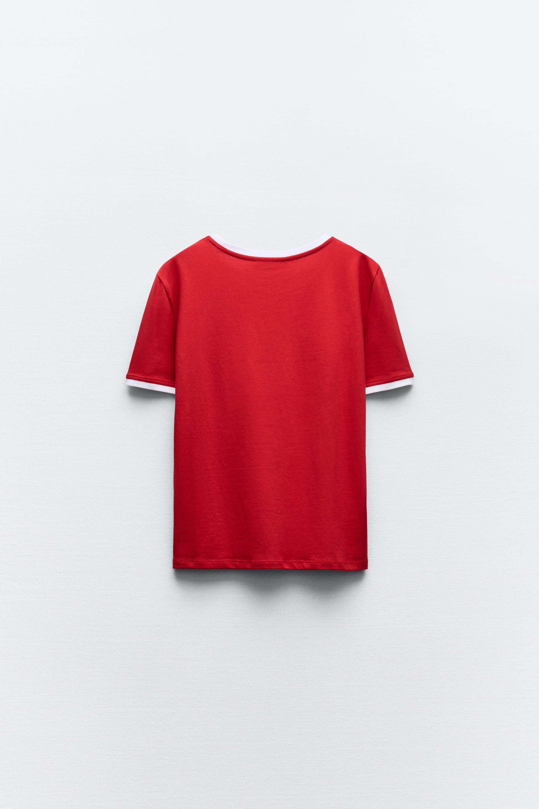 T-SHIRT WITH CONTRASTING TRIM