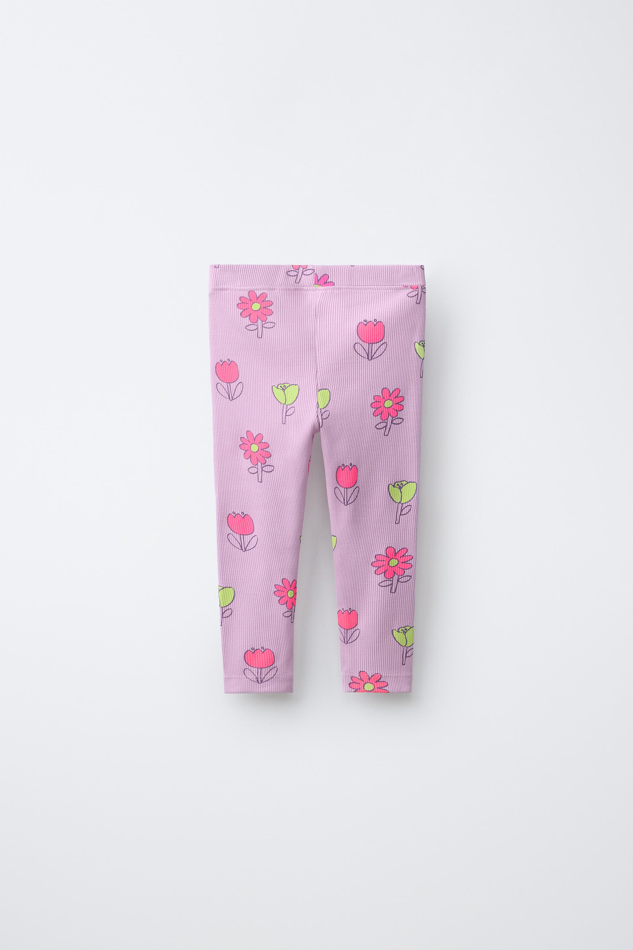 PRINTED RIBBED LEGGINGS
