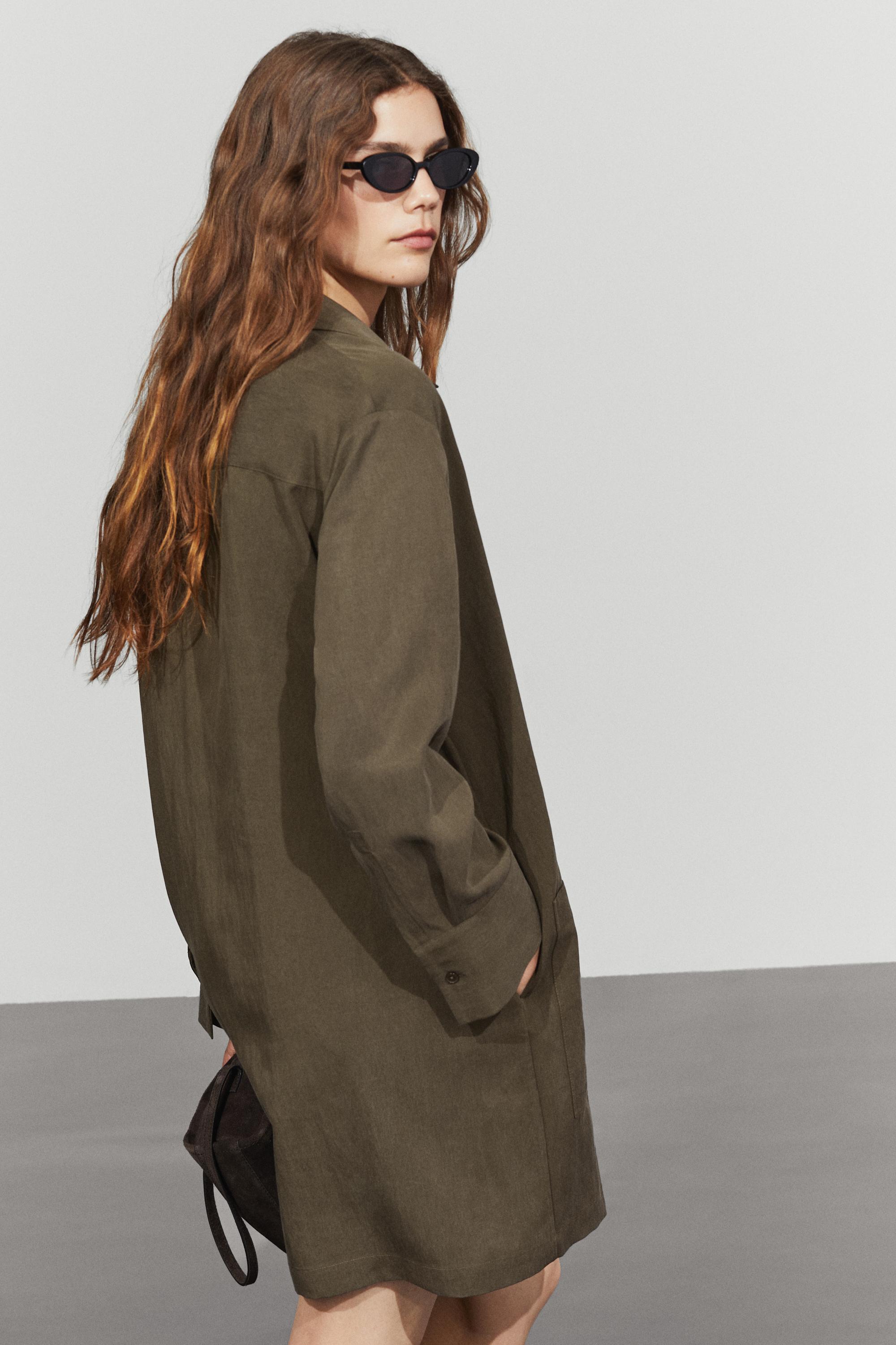Short shirt dress with pocket detail