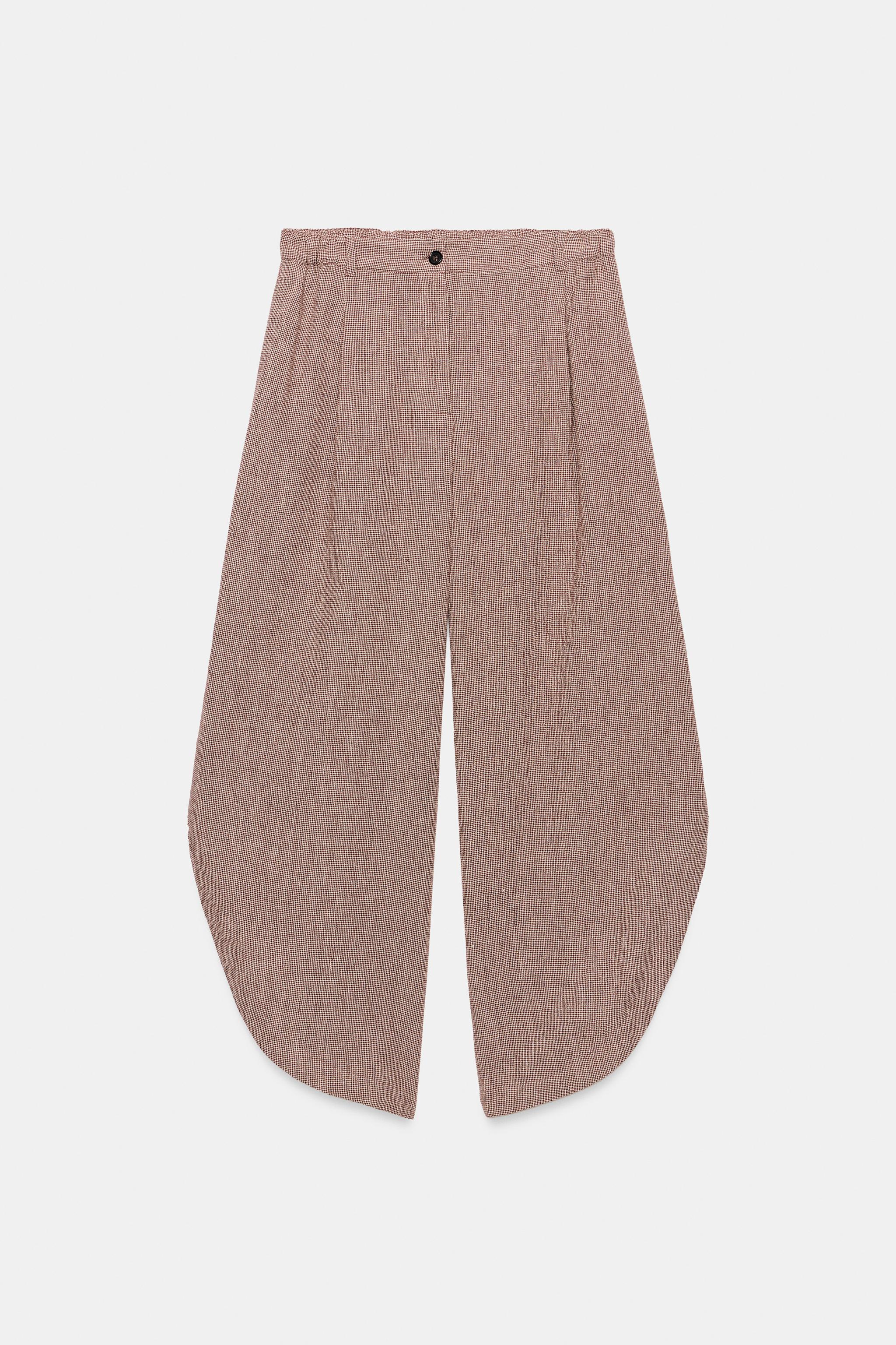 Женские брюки Zara ZW COLLECTION LINEN BLEND VENTED TROUSERS — фото 3