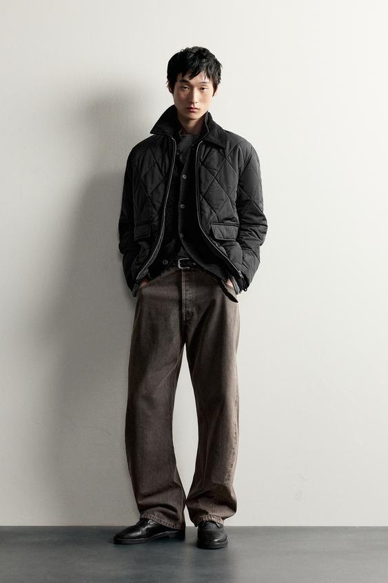 GEOMETRIC QUILTED CONTRAST JACKET - Black by Zara - Image 0