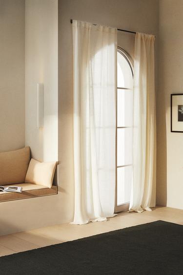 HIGH OPACITY WHITE LINEN CURTAIN - White by Zara