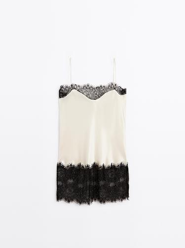 Zara Satin-effect camisole top - STUDIO - Ecru