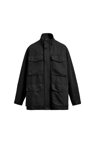 OVERSHIRT ΜΕ ΞΕΒΑΜΜΕΝΗ ΟΨΗ ΚΑΙ ΤΣΕΠΕΣ UTILITY