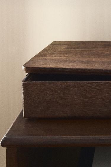 LARGE WOODEN BOX WITH LID - Dark brown by Zara - Image 4