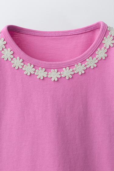 DAISY LACE T-SHIRT - Mid-pink by Zara - Image 2