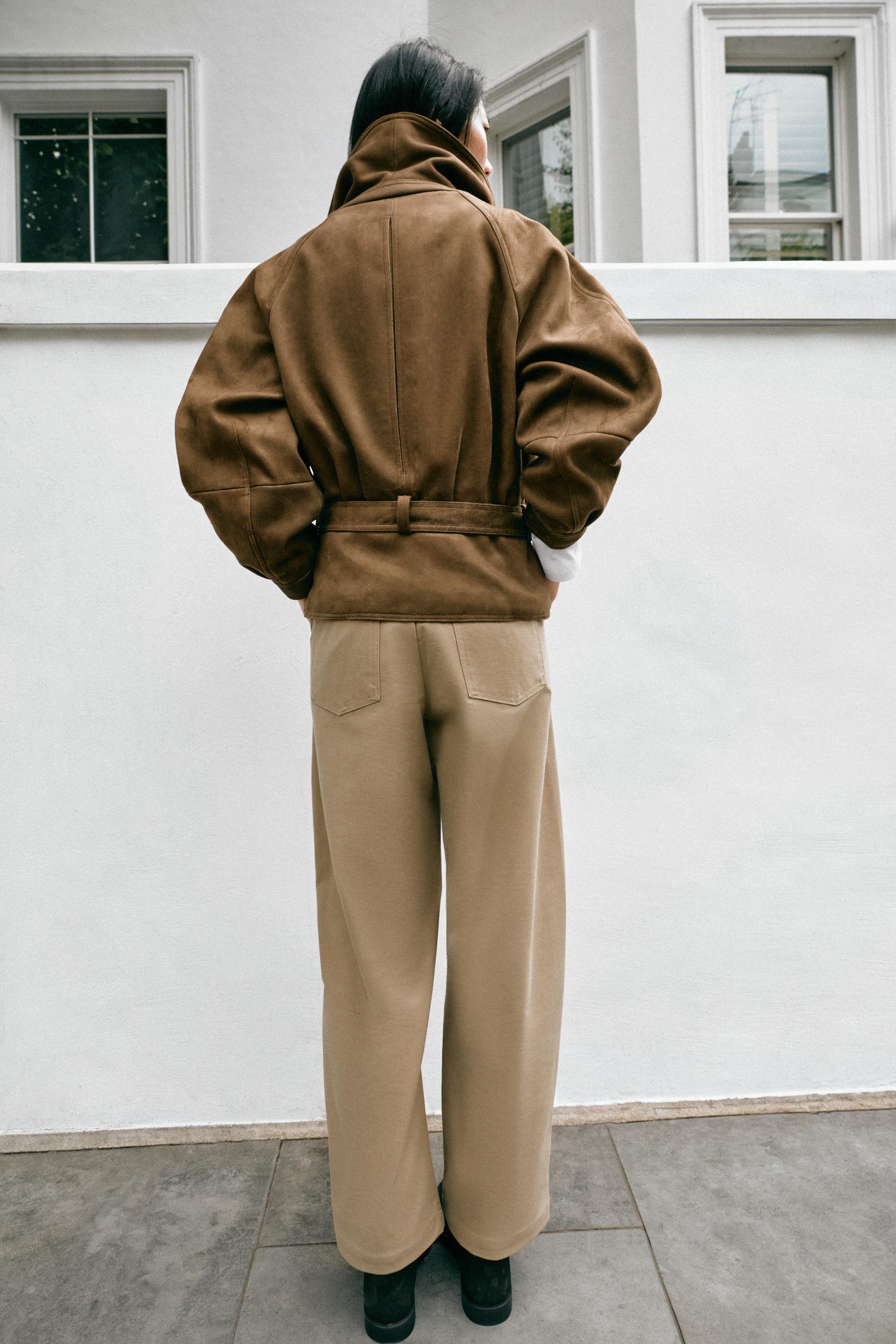 BLOUSON EFFET DAIM AVEC CEINTURE