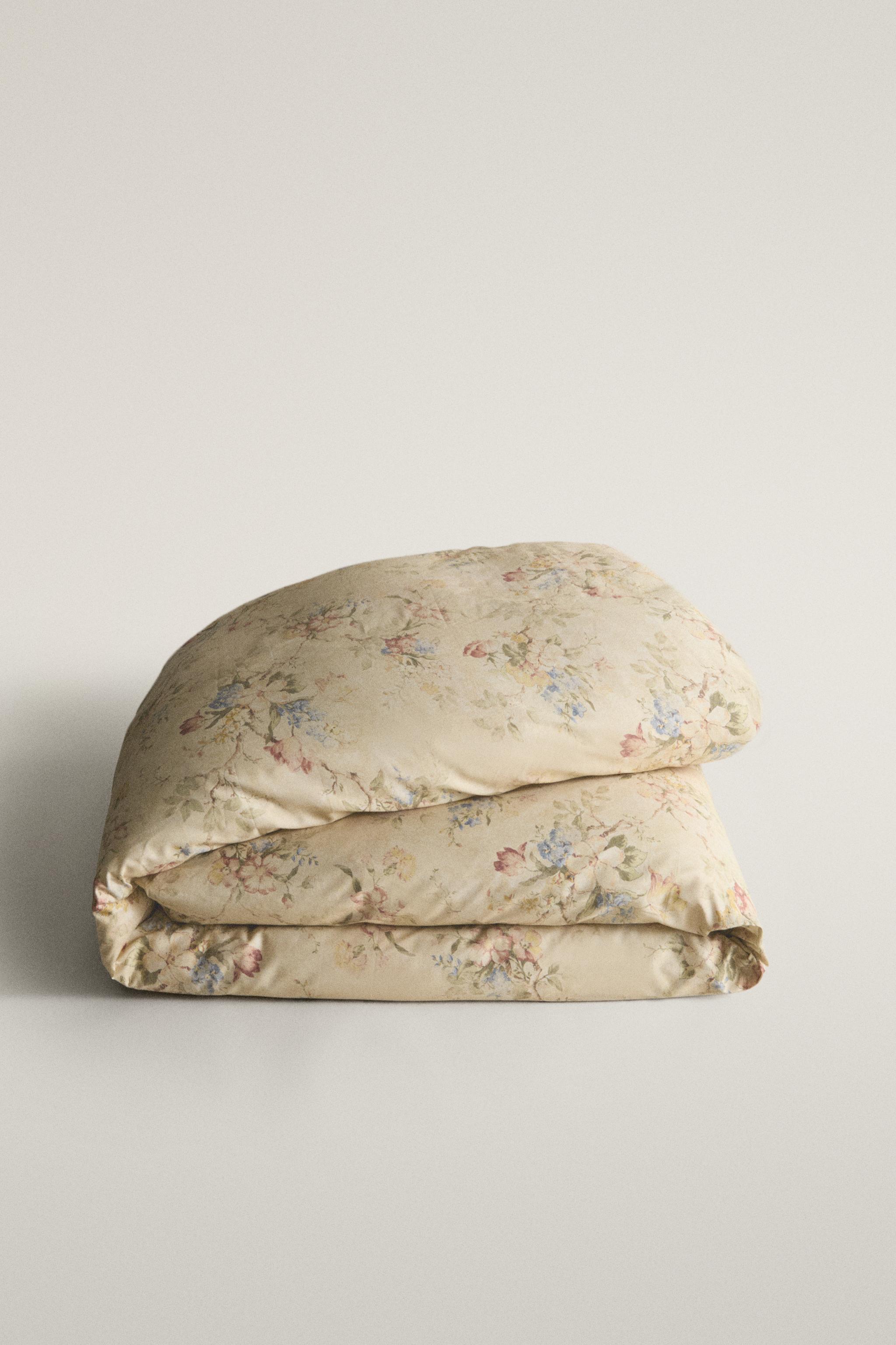 FLORAL SATEEN DUVET COVER (300 THREAD COUNT)