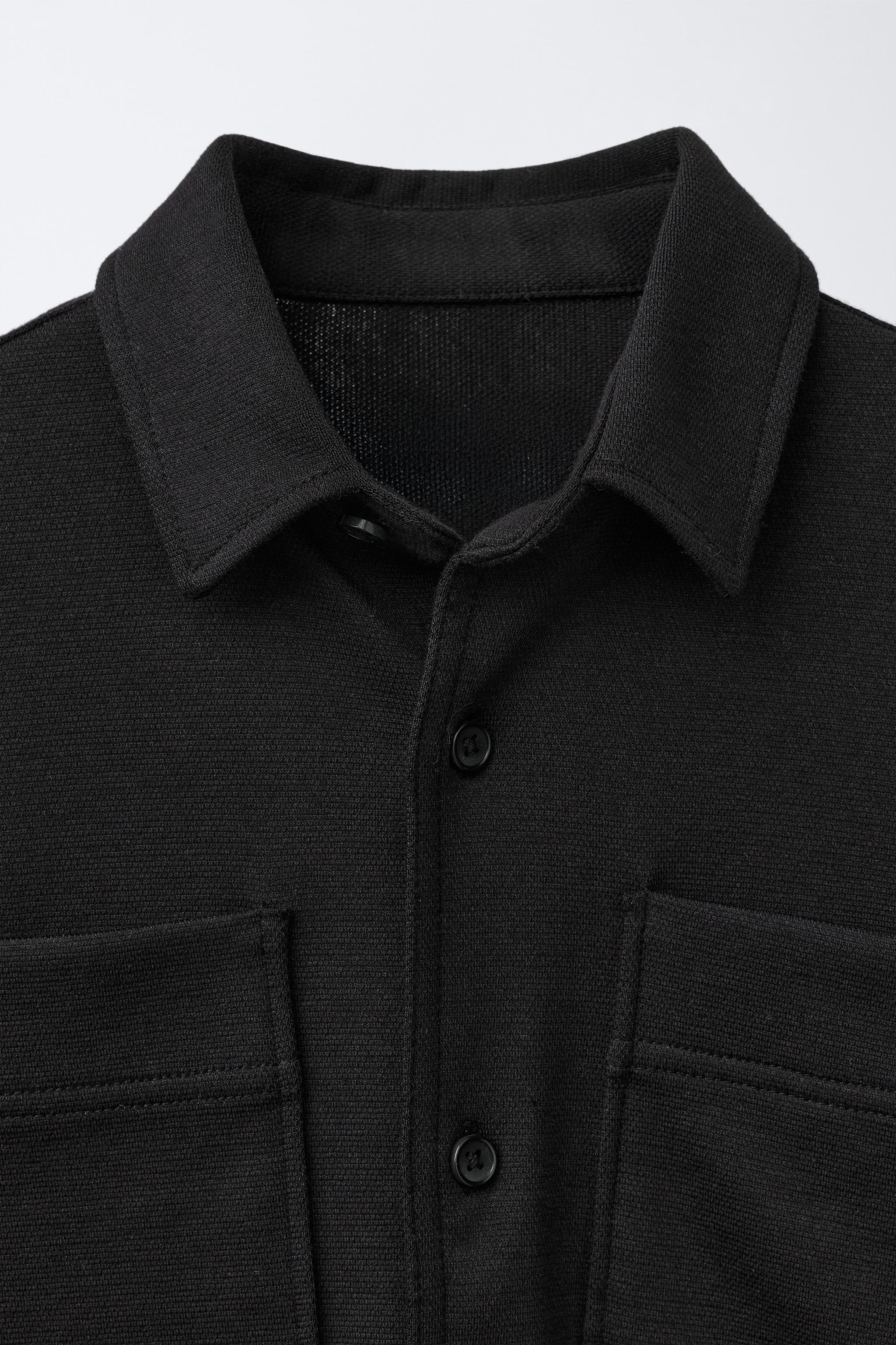 コンフォート ポケット シャツジャケット - ブラック | ZARA Japan / 日本