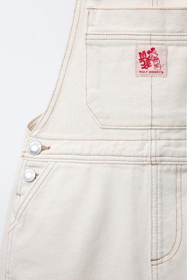 MICKEY MOUSE © DISNEY TWILL SHORT DUNGAREES - Ecru by Zara - Image 3