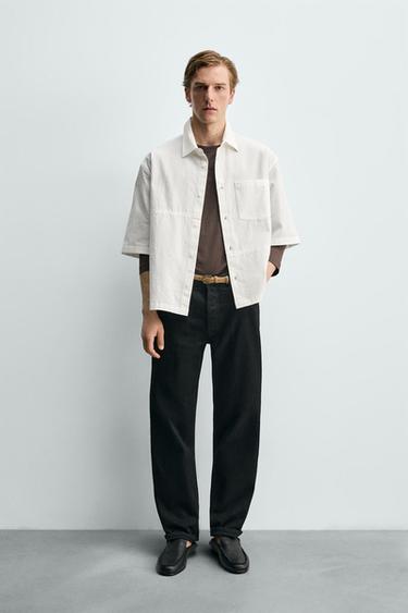 RELAXED FIT COTTON SHIRT - White by Zara