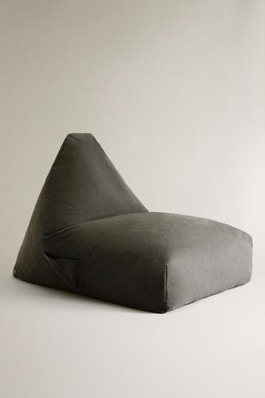 COTTON BEAN BAG CHAIR - Dark grey by Zara - Image 1