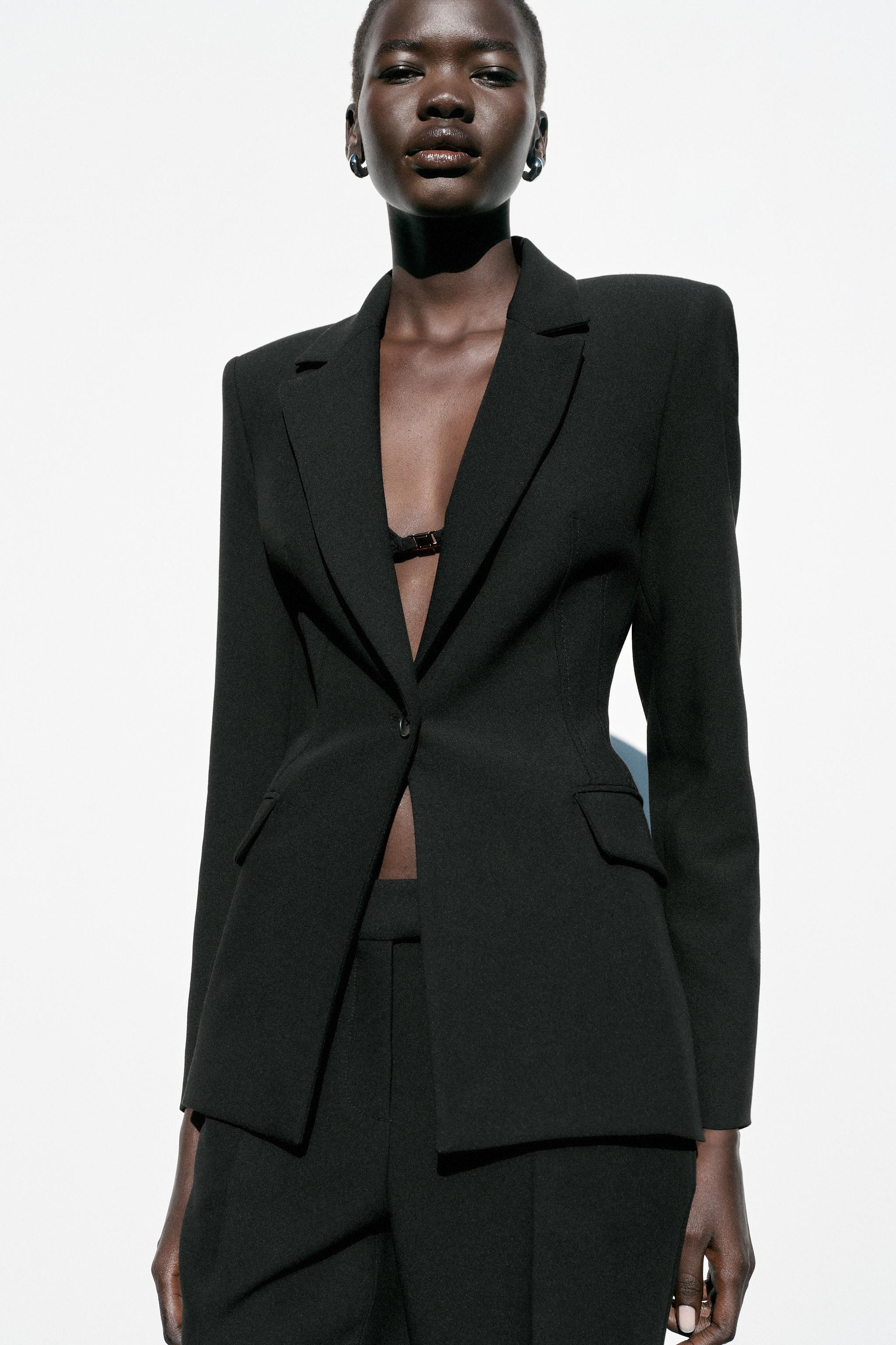 ☆ドイツ発*ZARA*新作*ショルダーパッドフィットブレザー/SD☆ ☆ドイツ発*ZARA*新作*ショルダーパッドフィットブレザー/SD