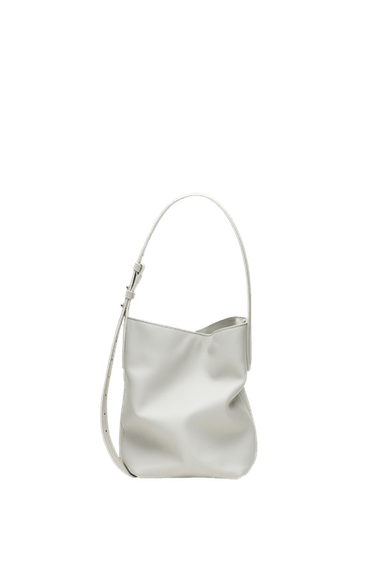 Nappa leather mini bucket bag — Oyster-white 1